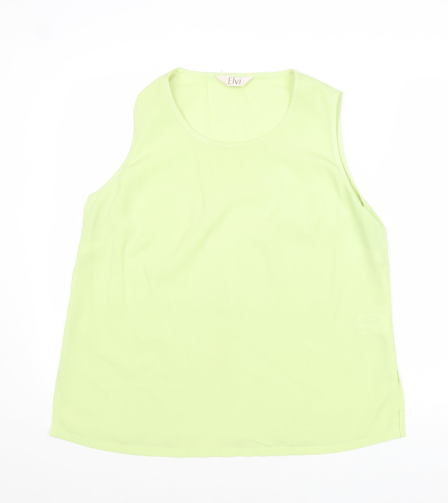 Womens UK Size 16 ELVI Green Basic Blouse