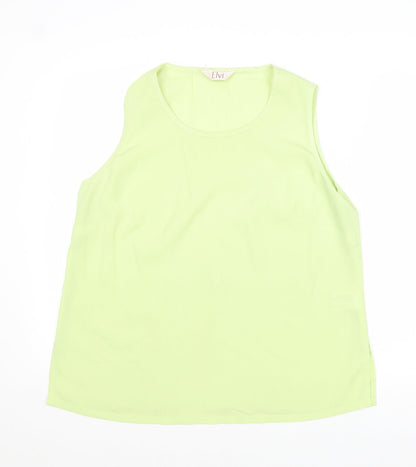 Womens UK Size 16 ELVI Green Basic Blouse