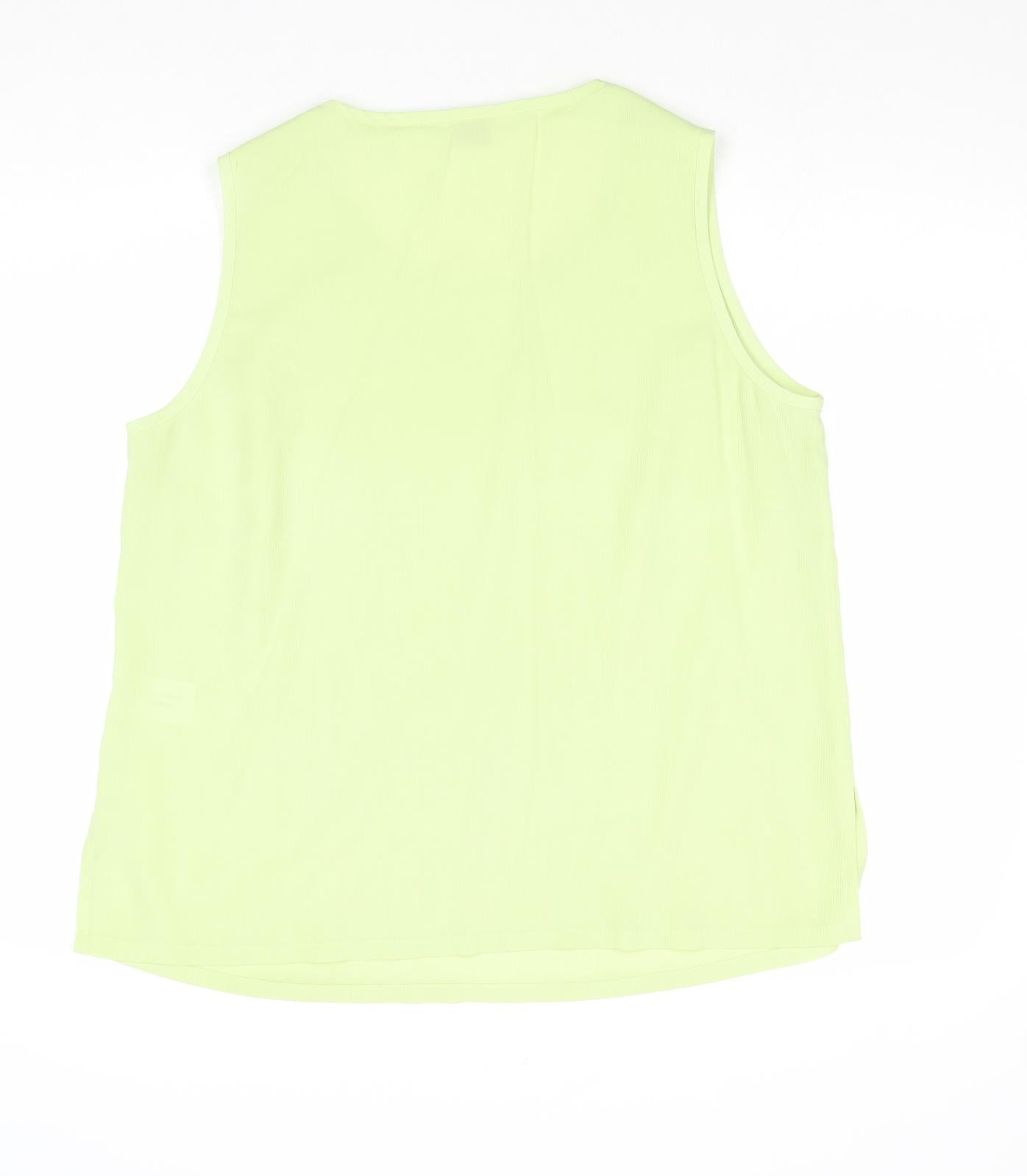 Womens UK Size 16 ELVI Green Basic Blouse