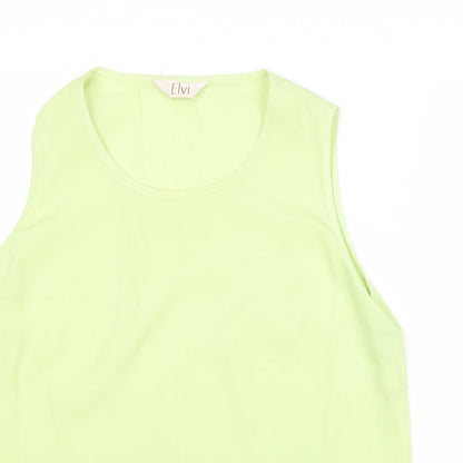 Womens UK Size 16 ELVI Green Basic Blouse