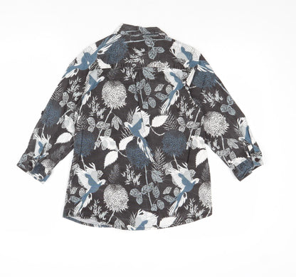 Almatrichi Boys Multicoloured Geometric Cotton Basic Button-Up Size 10 Years Collared Button