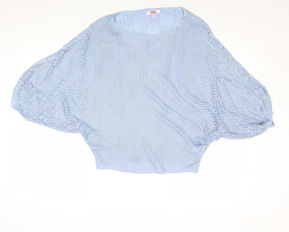 Grace Fashions Womens Blue Round Neck Acrylic Pullover Jumper Size 10