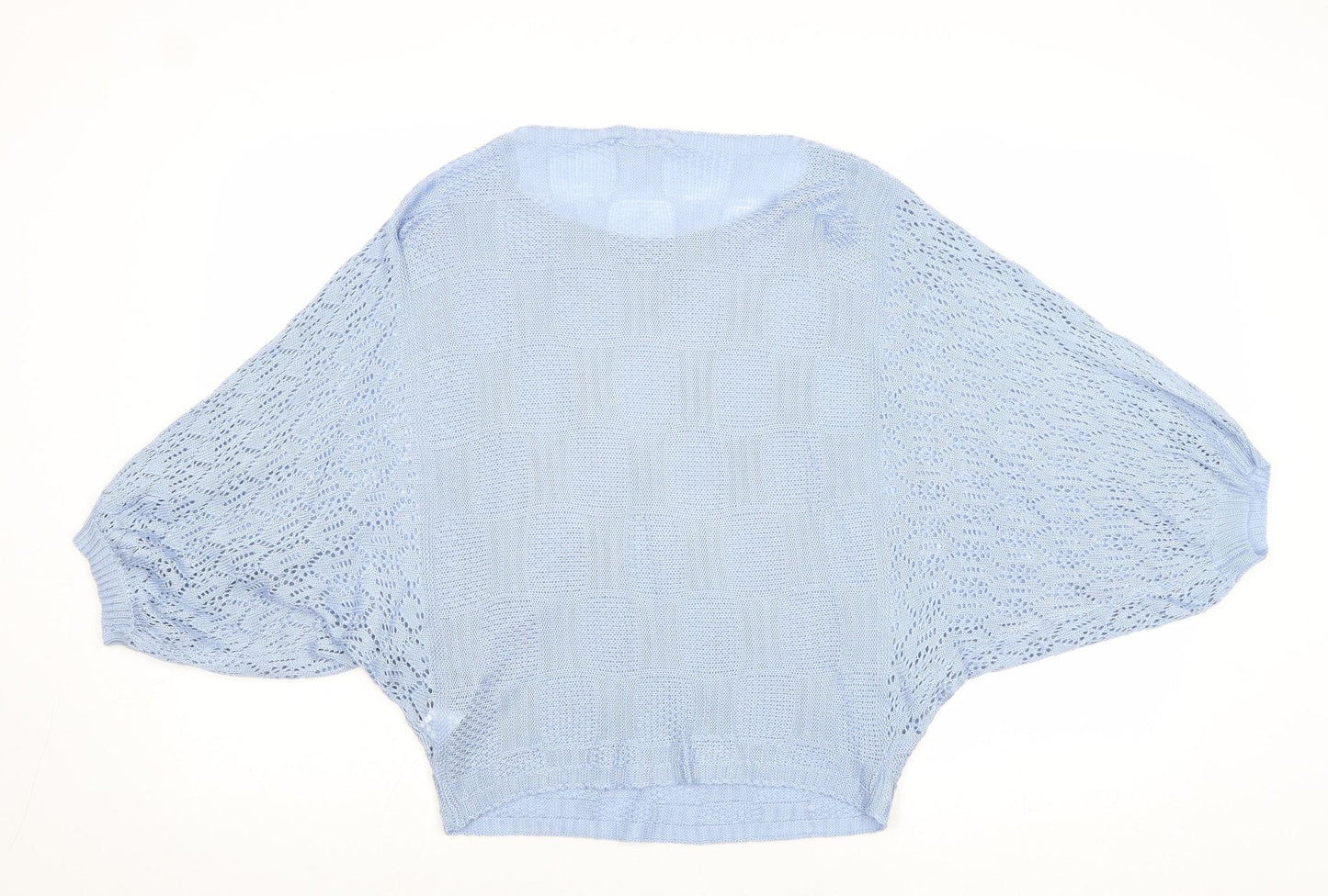 Grace Fashions Womens Blue Round Neck Acrylic Pullover Jumper Size 10