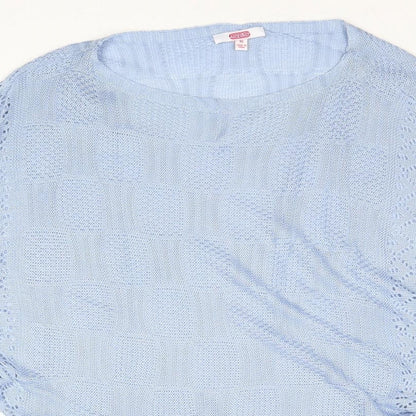 Grace Fashions Womens Blue Round Neck Acrylic Pullover Jumper Size 10