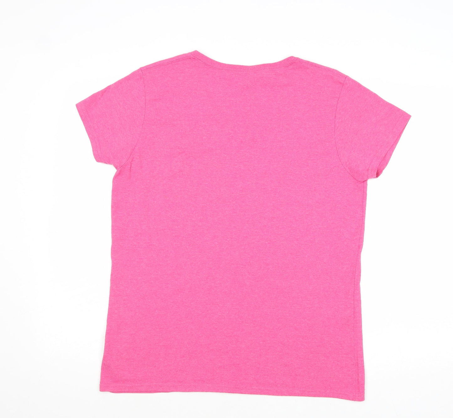 Gildan Womens Pink Cotton Basic T-Shirt Size L V-Neck - Salt Lake City