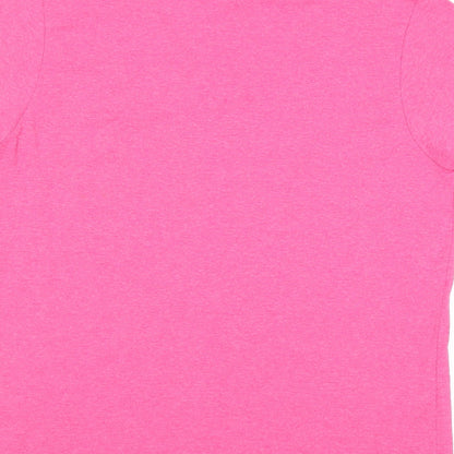 Gildan Womens Pink Cotton Basic T-Shirt Size L V-Neck - Salt Lake City