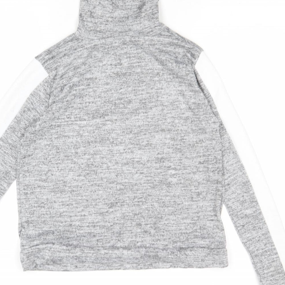 Boohoo Womens Grey Geometric Polyester Pullover Sweatshirt Size 12 Pullover