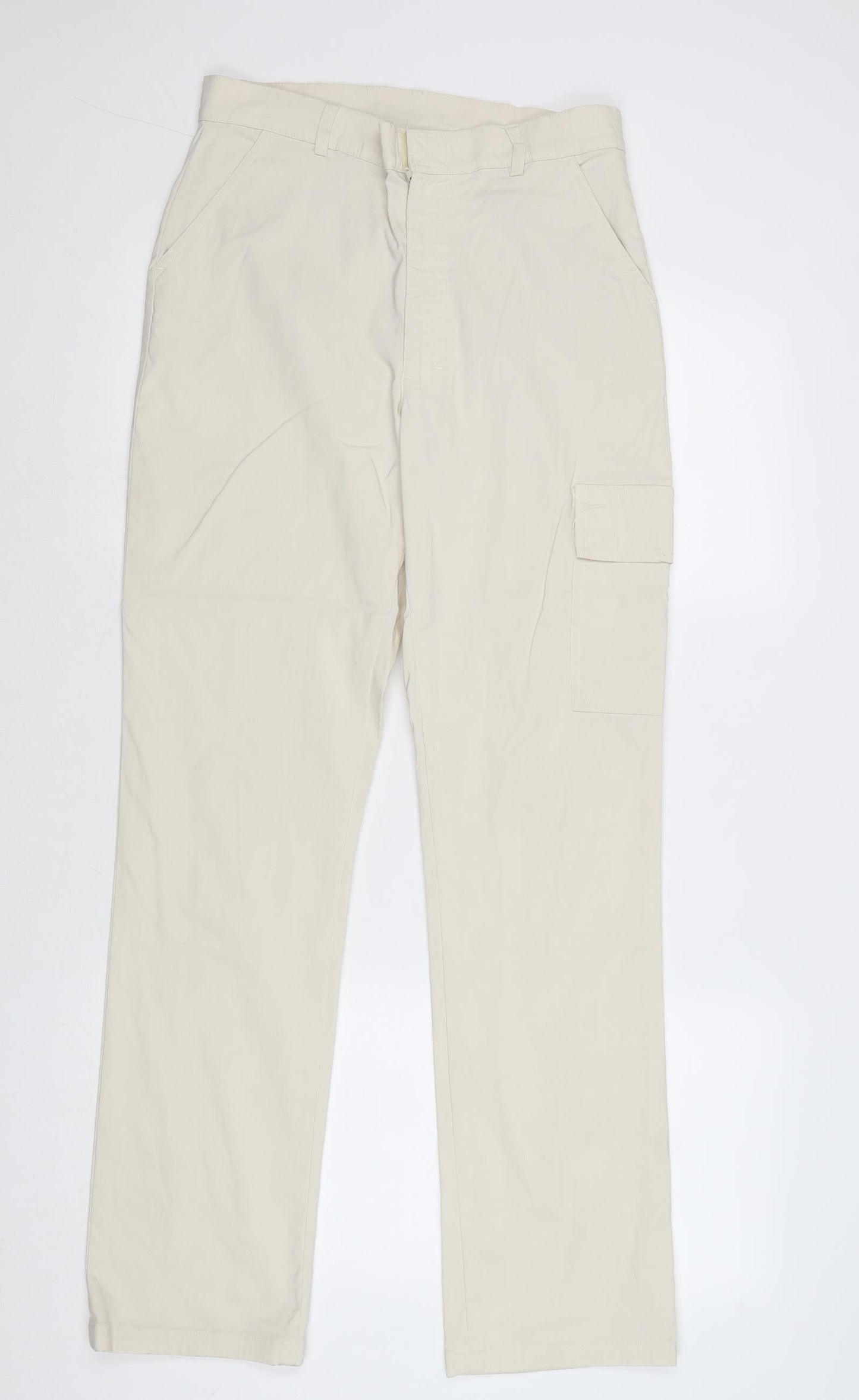 Exlindexlind Womens Beige Viscose Trousers Size 12 Regular Zip