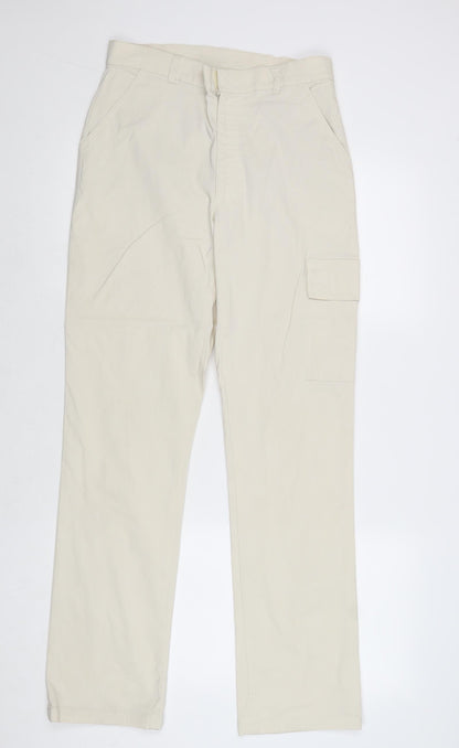 Exlindexlind Womens Beige Viscose Trousers Size 12 Regular Zip