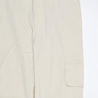 Exlindexlind Womens Beige Viscose Trousers Size 12 Regular Zip