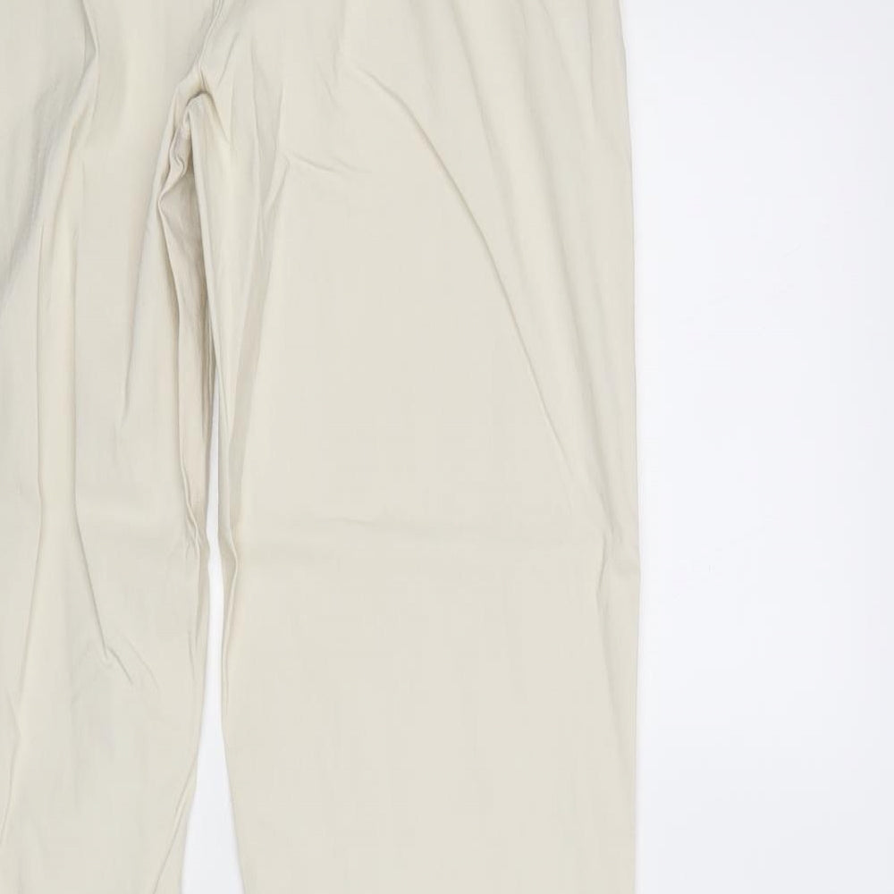 Exlindexlind Womens Beige Viscose Trousers Size 12 Regular Zip