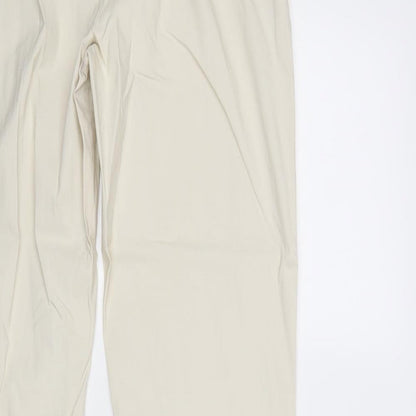 Exlindexlind Womens Beige Viscose Trousers Size 12 Regular Zip