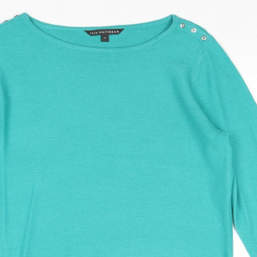 Womens UK Size 12 Bonmarché Green Pullover Jumper
