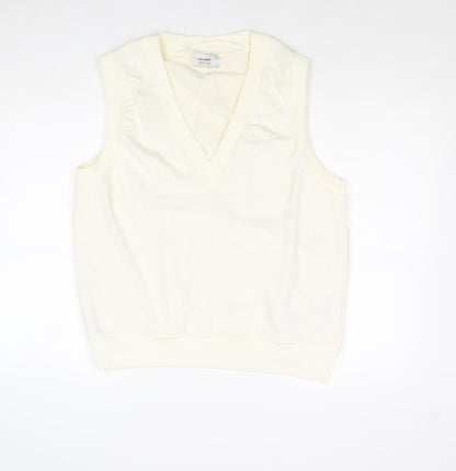 Womens UK Size M Pull&Bear Ivory Pullover Sweatshirt