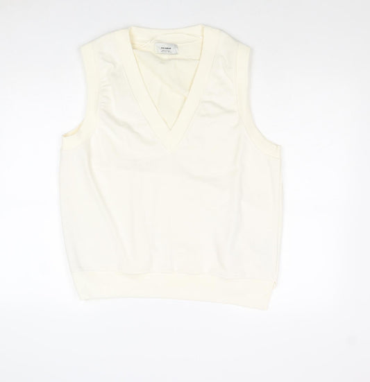 Womens UK Size M Pull&Bear Ivory Pullover Sweatshirt
