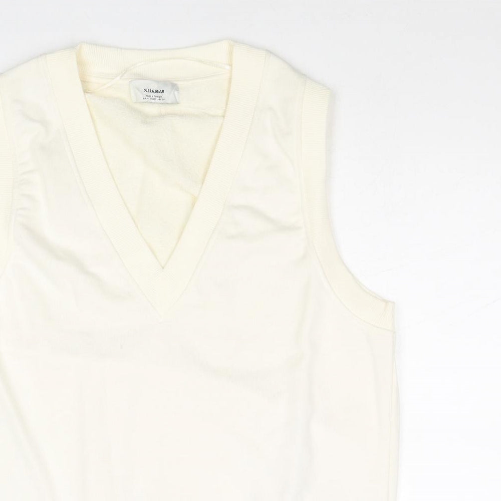 Womens UK Size M Pull&Bear Ivory Pullover Sweatshirt