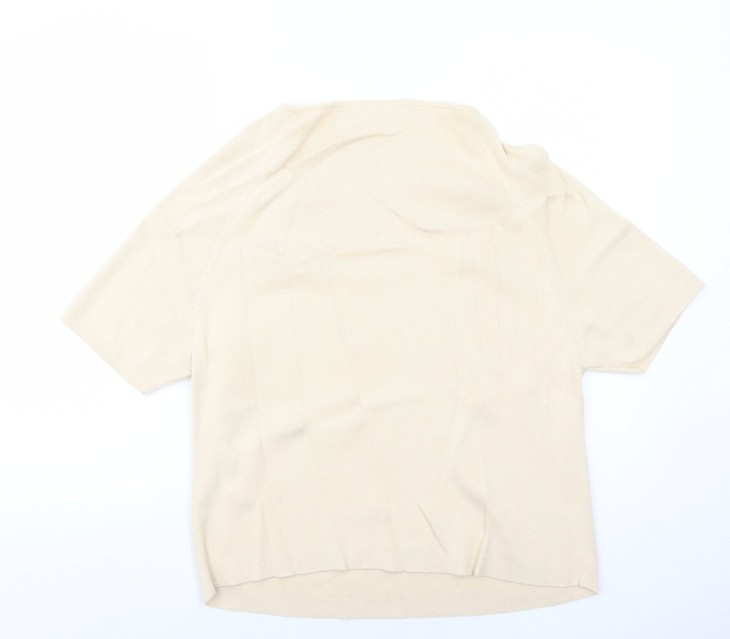 BHS Womens Beige Square Neck Cotton Pullover Jumper Size 20