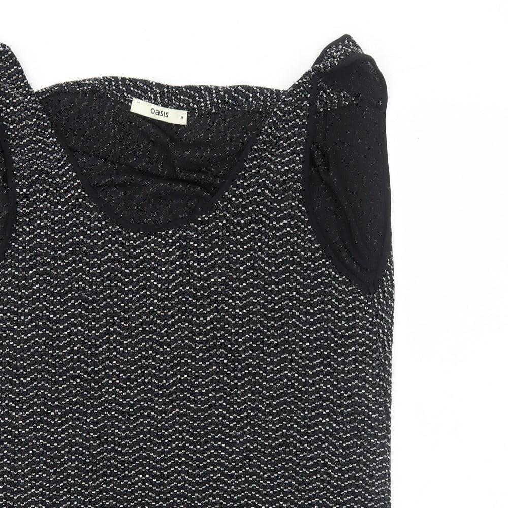 Womens UK Size M Oasis Black Basic Tank