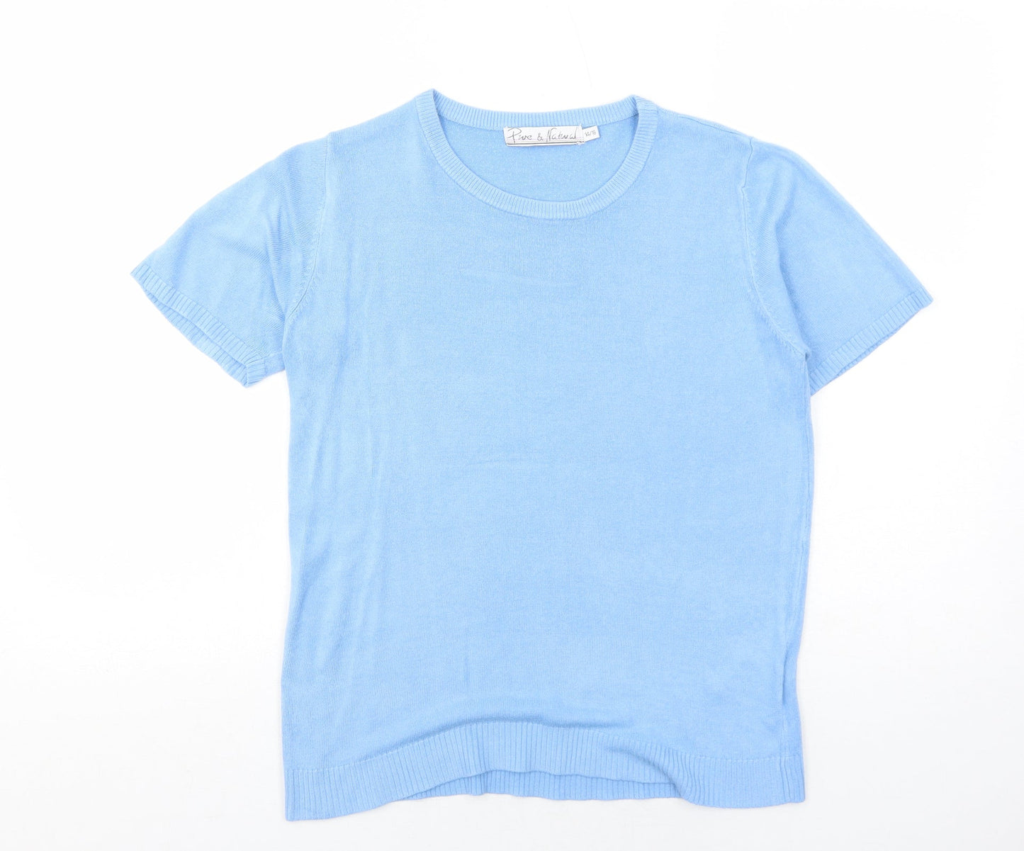 Womens UK Size 14 Pure & Natural Blue Pullover Jumper