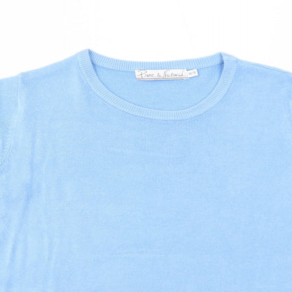 Womens UK Size 14 Pure & Natural Blue Pullover Jumper
