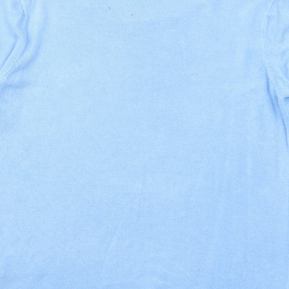 Womens UK Size 14 Pure & Natural Blue Pullover Jumper