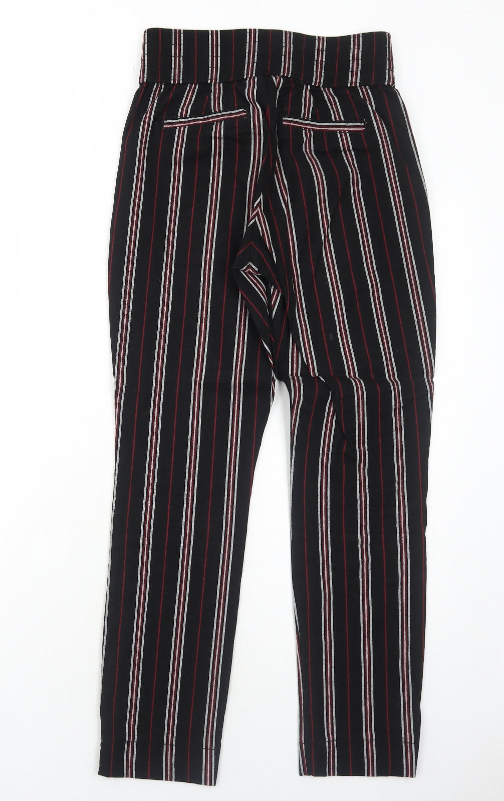 Hollister Womens Black Striped Cotton Tapered Jeans Size XS Regular Zip