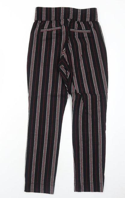 Hollister Womens Black Striped Cotton Tapered Jeans Size XS Regular Zip
