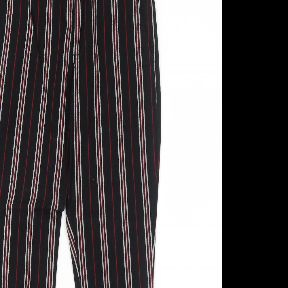 Hollister Womens Black Striped Cotton Tapered Jeans Size XS Regular Zip