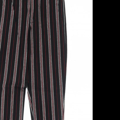 Hollister Womens Black Striped Cotton Tapered Jeans Size XS Regular Zip