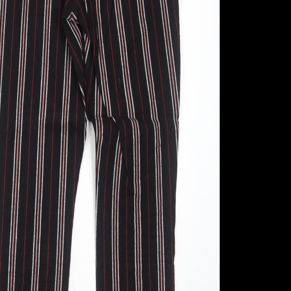 Hollister Womens Black Striped Cotton Tapered Jeans Size XS Regular Zip