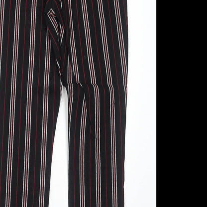 Hollister Womens Black Striped Cotton Tapered Jeans Size XS Regular Zip
