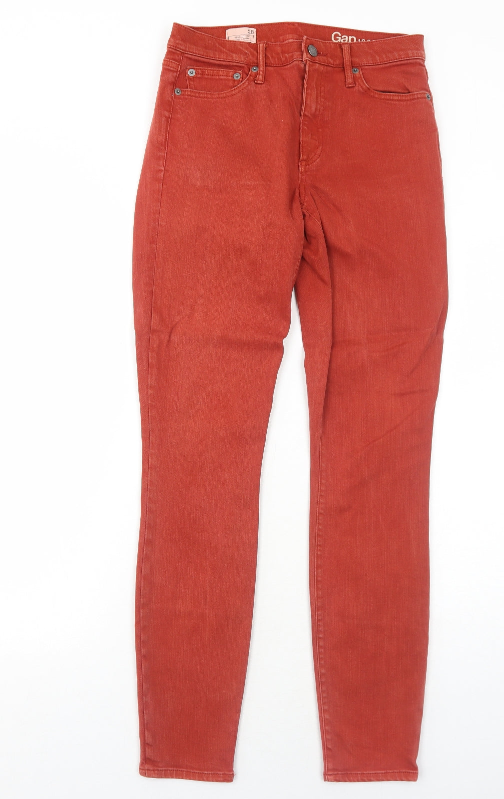 Gap Womens Red Cotton Skinny Jeans Size 10 Regular Zip