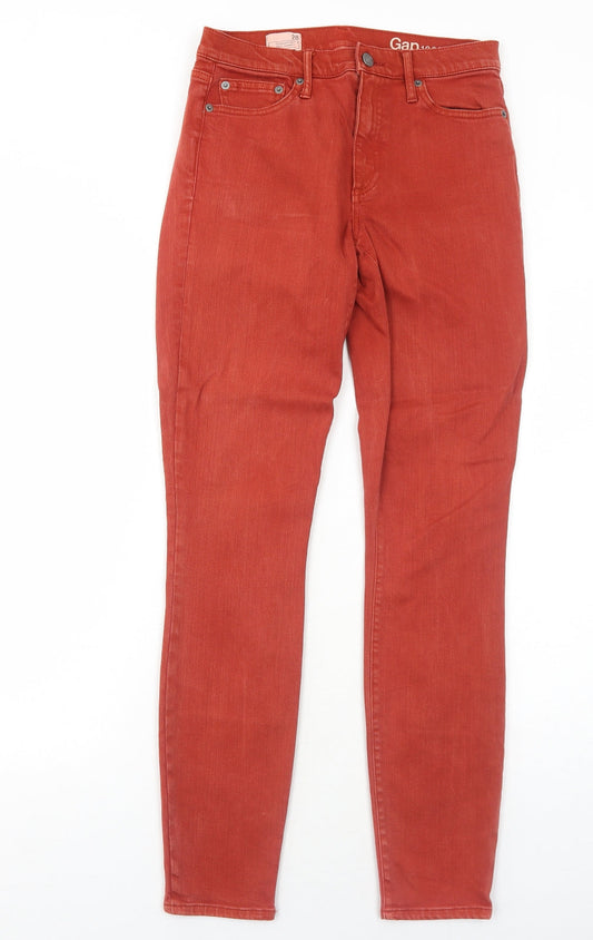 Gap Womens Red Cotton Skinny Jeans Size 10 Regular Zip