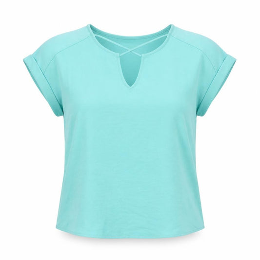 Womens UK Size 12 Apricot Blue Basic Blouse