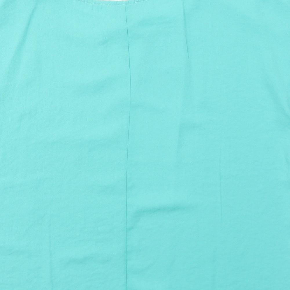 Womens UK Size 12 Apricot Blue Basic Blouse