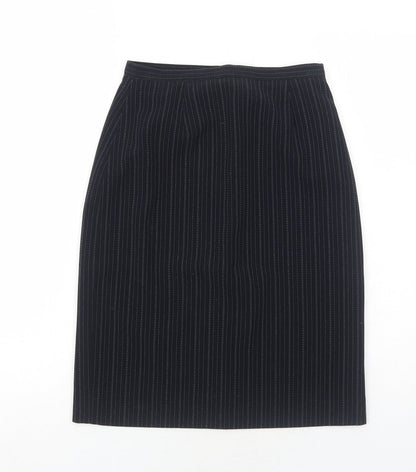 Autonomy Womens Black Striped Polyester Straight & Pencil Skirt Size 8 Zip