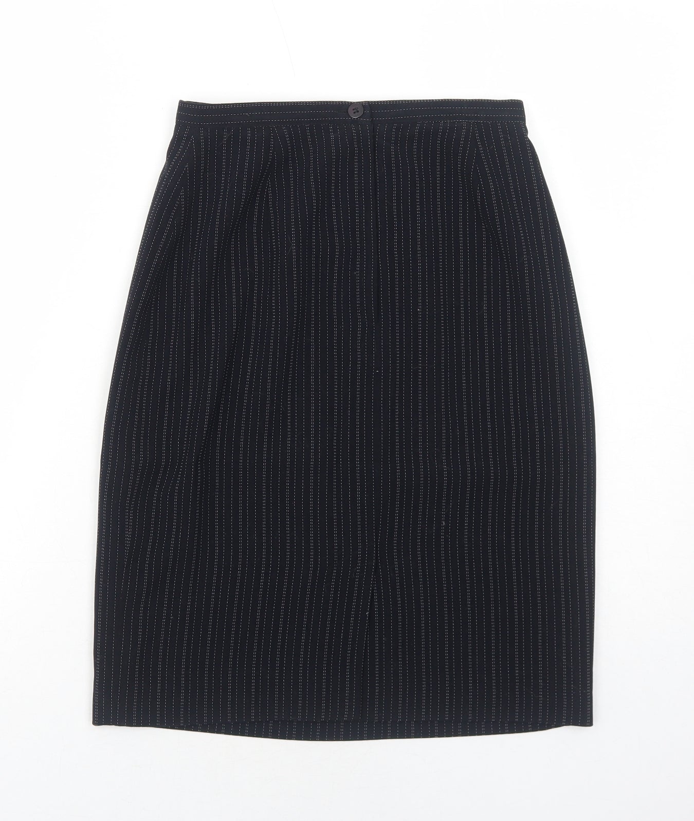 Autonomy Womens Black Striped Polyester Straight & Pencil Skirt Size 8 Zip