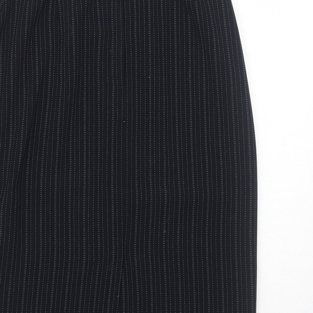 Autonomy Womens Black Striped Polyester Straight & Pencil Skirt Size 8 Zip