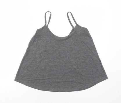 Boohoo Womens Grey Polyester Basic Tank Size 8 Round Neck