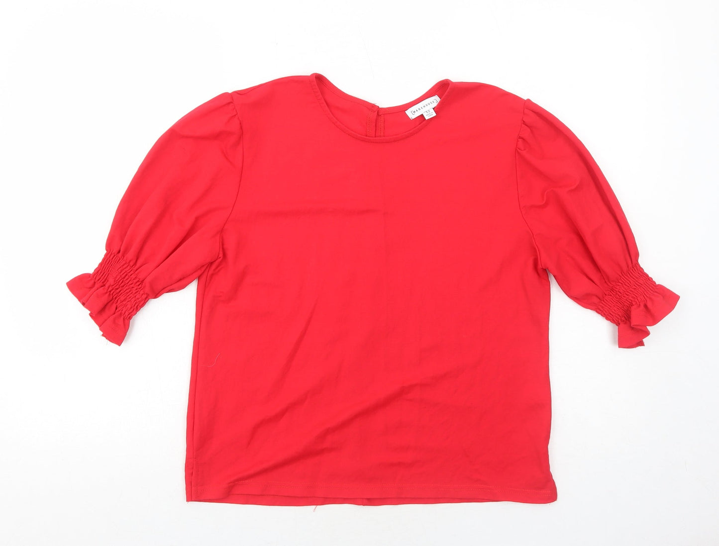 Womens UK Size 12 Warehouse Red Basic Blouse