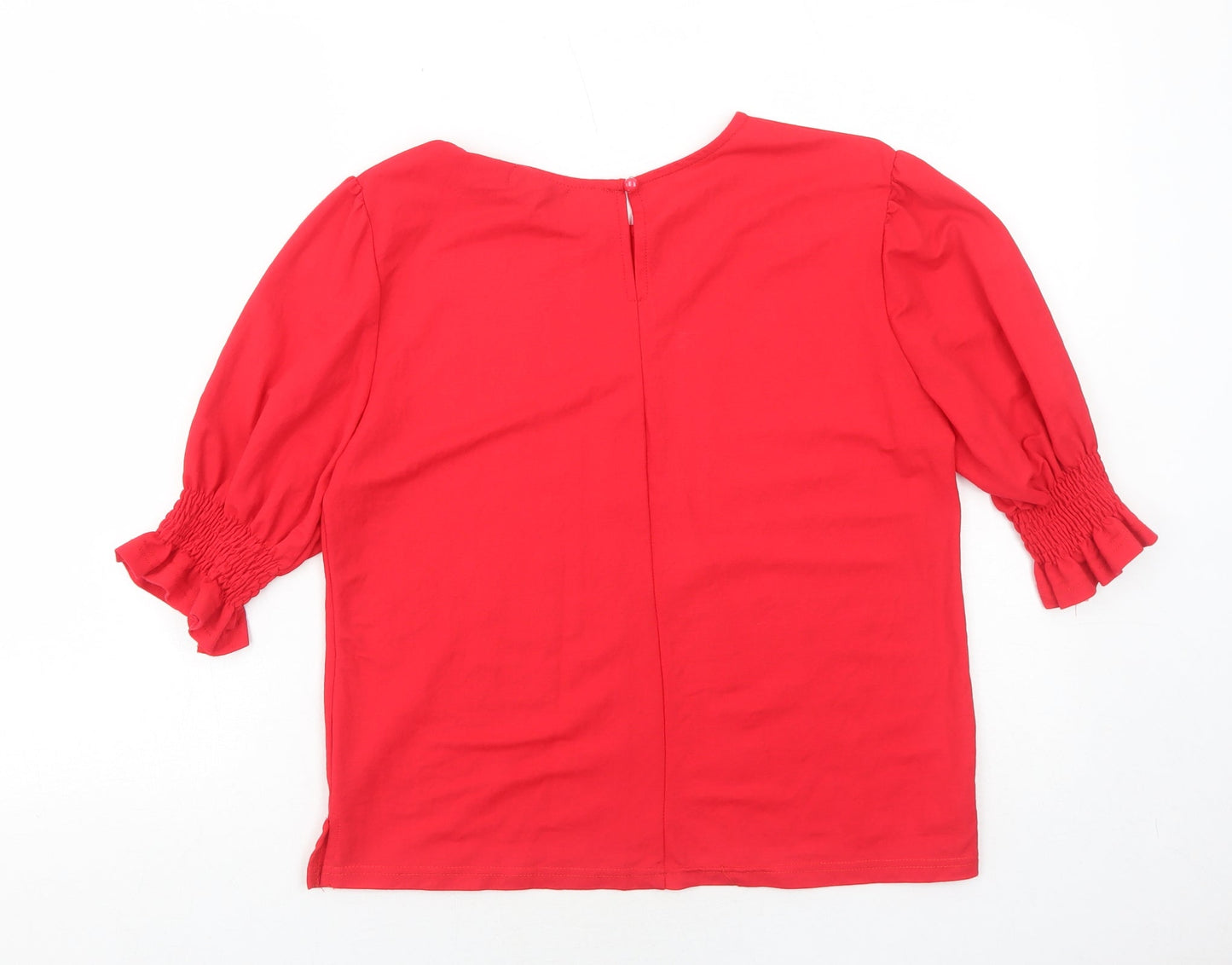 Womens UK Size 12 Warehouse Red Basic Blouse