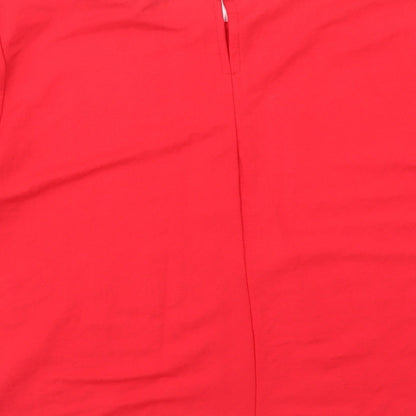 Womens UK Size 12 Warehouse Red Basic Blouse