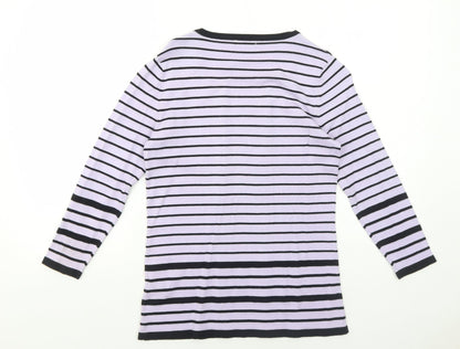 Womens UK Size 10 M&Co Purple Pullover Jumper