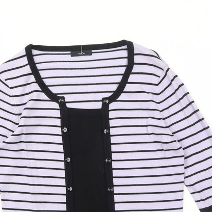 Womens UK Size 10 M&Co Purple Pullover Jumper