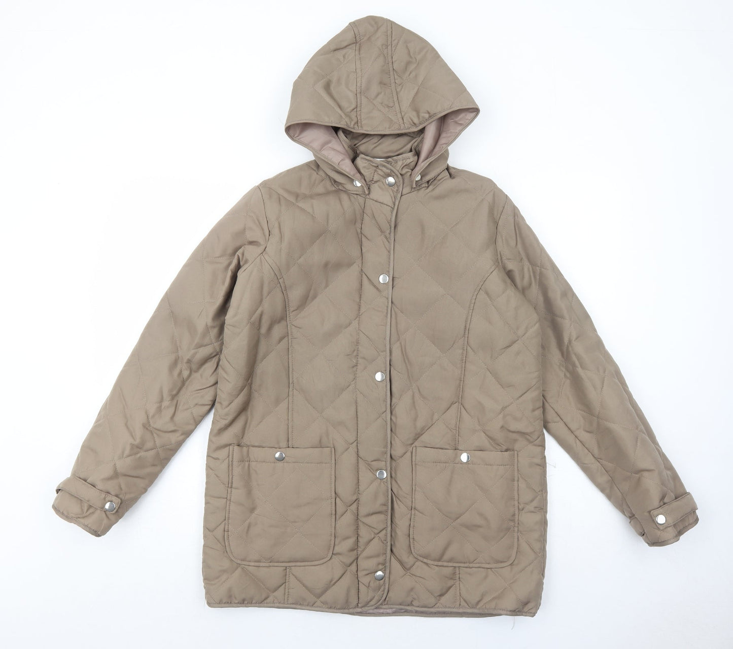 Womens UK Size S Anne De Lancay Brown Quilted Coat