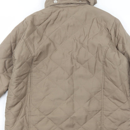 Womens UK Size S Anne De Lancay Brown Quilted Coat