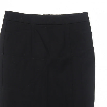 CC Womens Black Viscose Trumpet Skirt Size 10 Zip