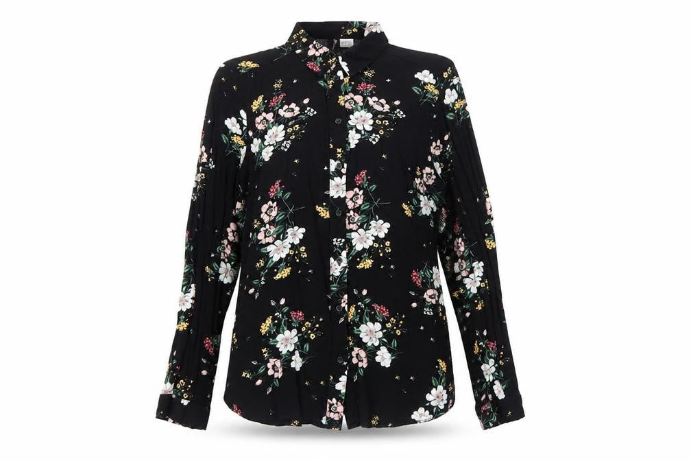 Womens UK Size 6 H&M Black Basic Button-Up