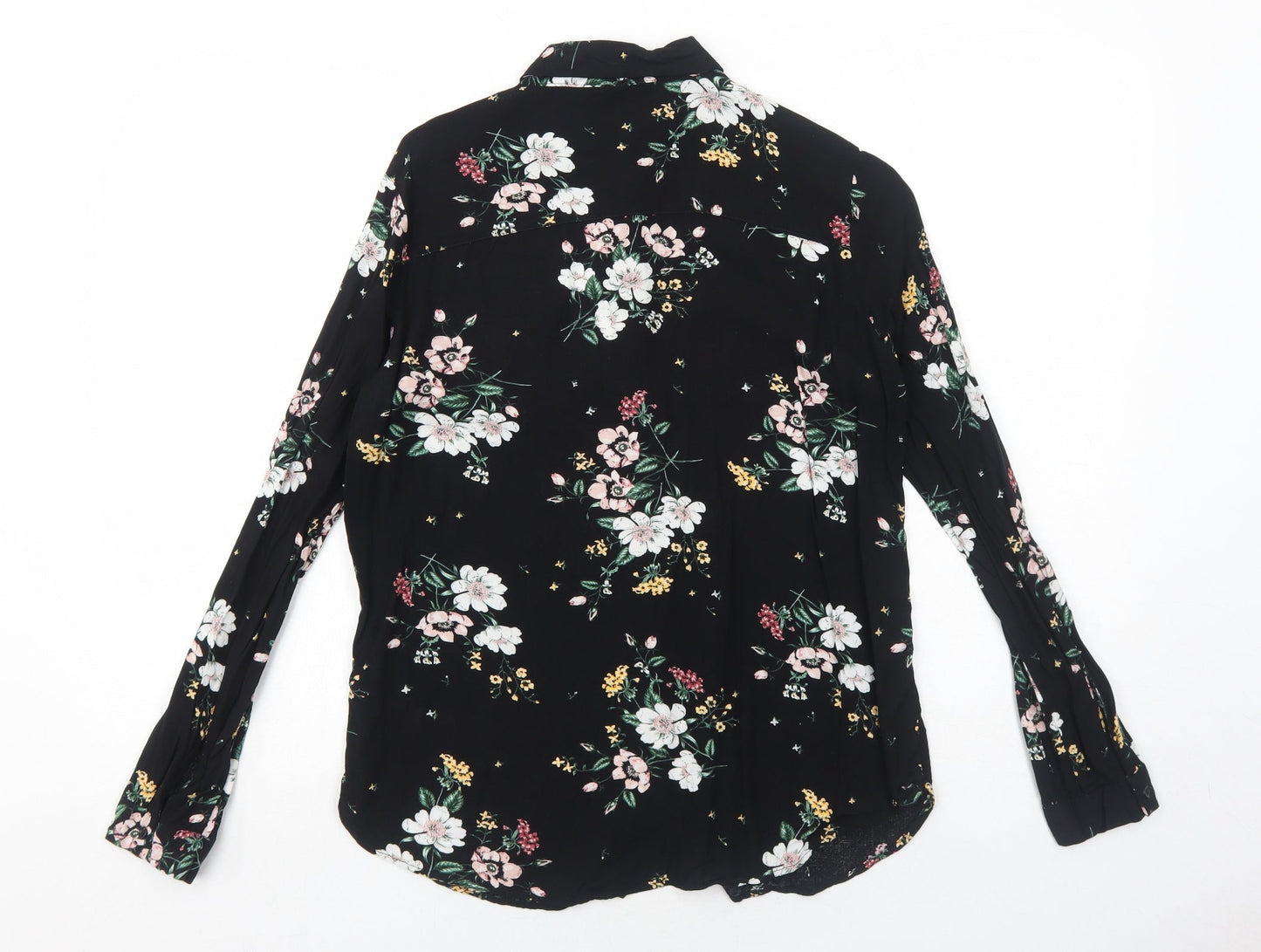 Womens UK Size 6 H&M Black Basic Button-Up