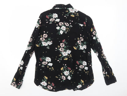 Womens UK Size 6 H&M Black Basic Button-Up